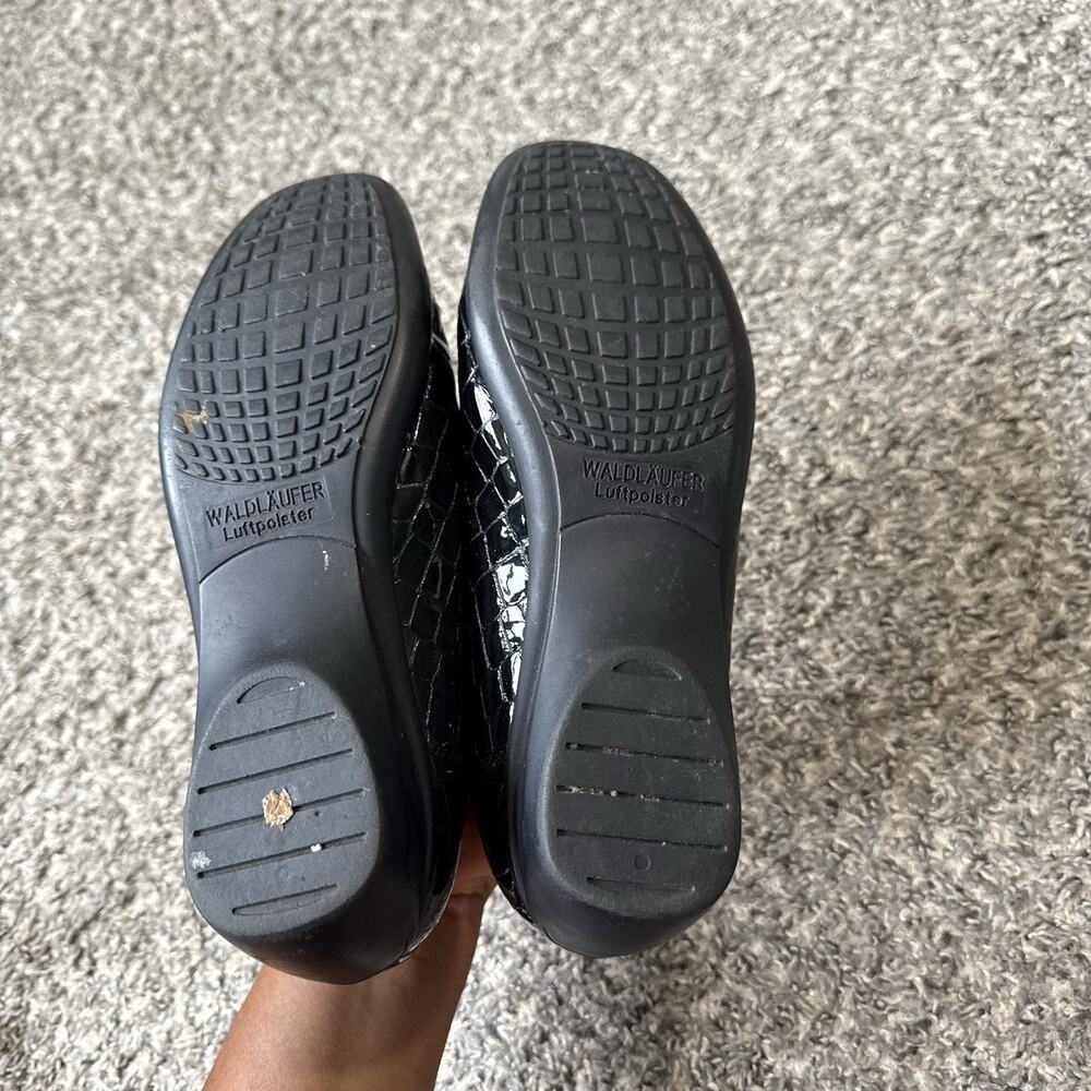 Waldlaufer Black Loafers Shoe Size 7.5 Croc Career Work Office Comfort - Picture 6 of 7